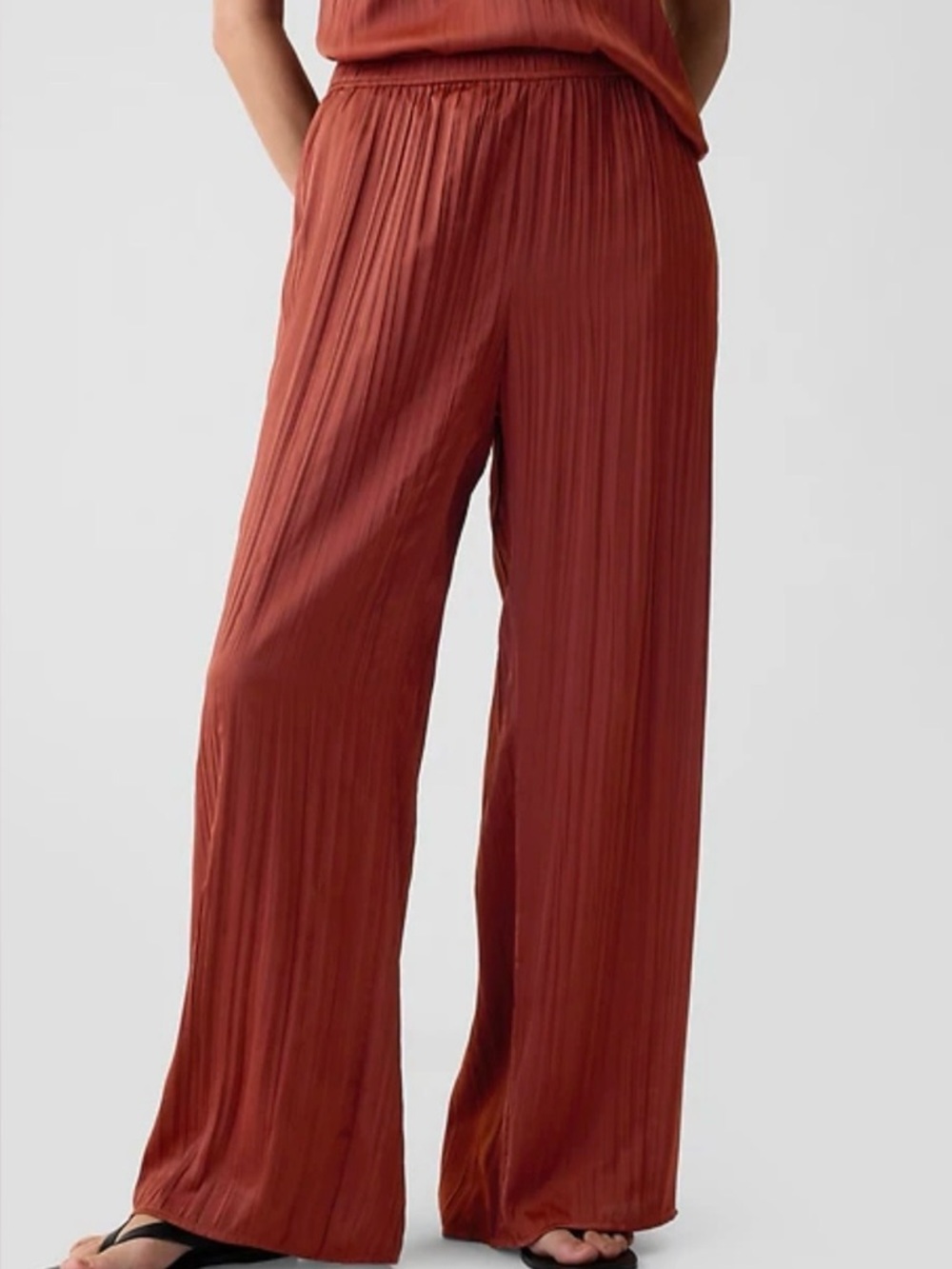 GAP satin crinkle wide leg pants
